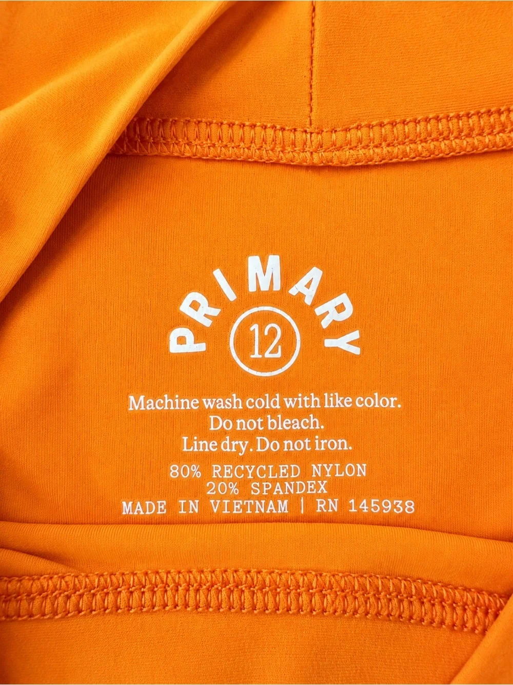 Primary Kids Orange Short Sleeve Rash Guard Swim Shirt Size 12